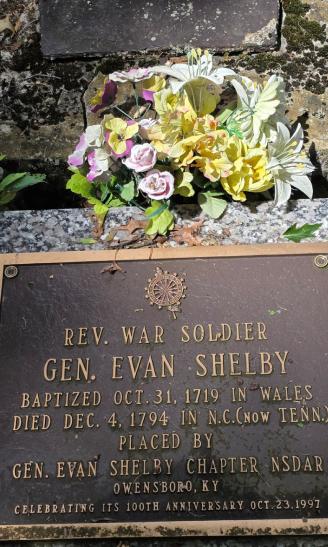 The grave of General Evan Shelby in East Hill Cemetery